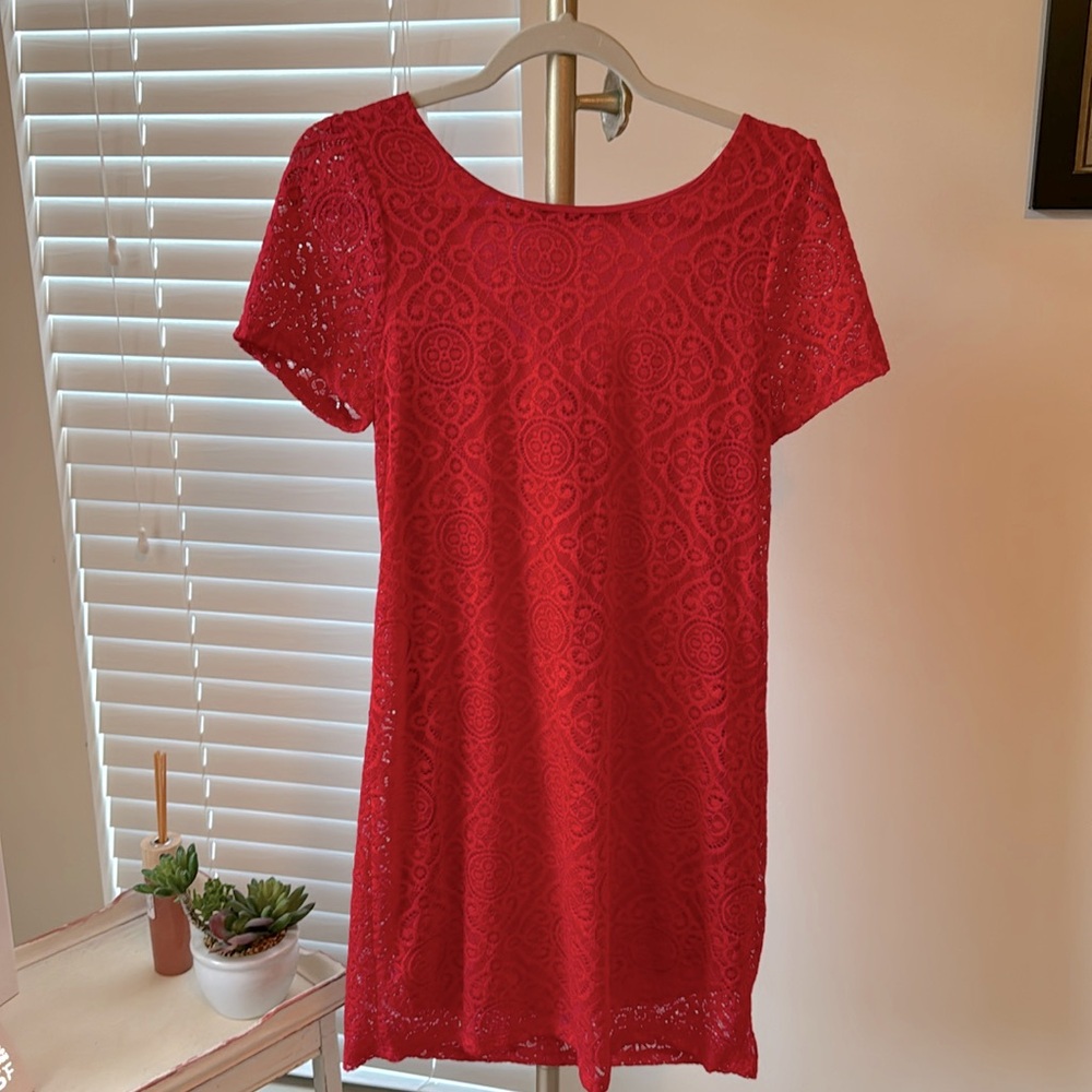 Jun & Ivy red lace dress (NWT!)